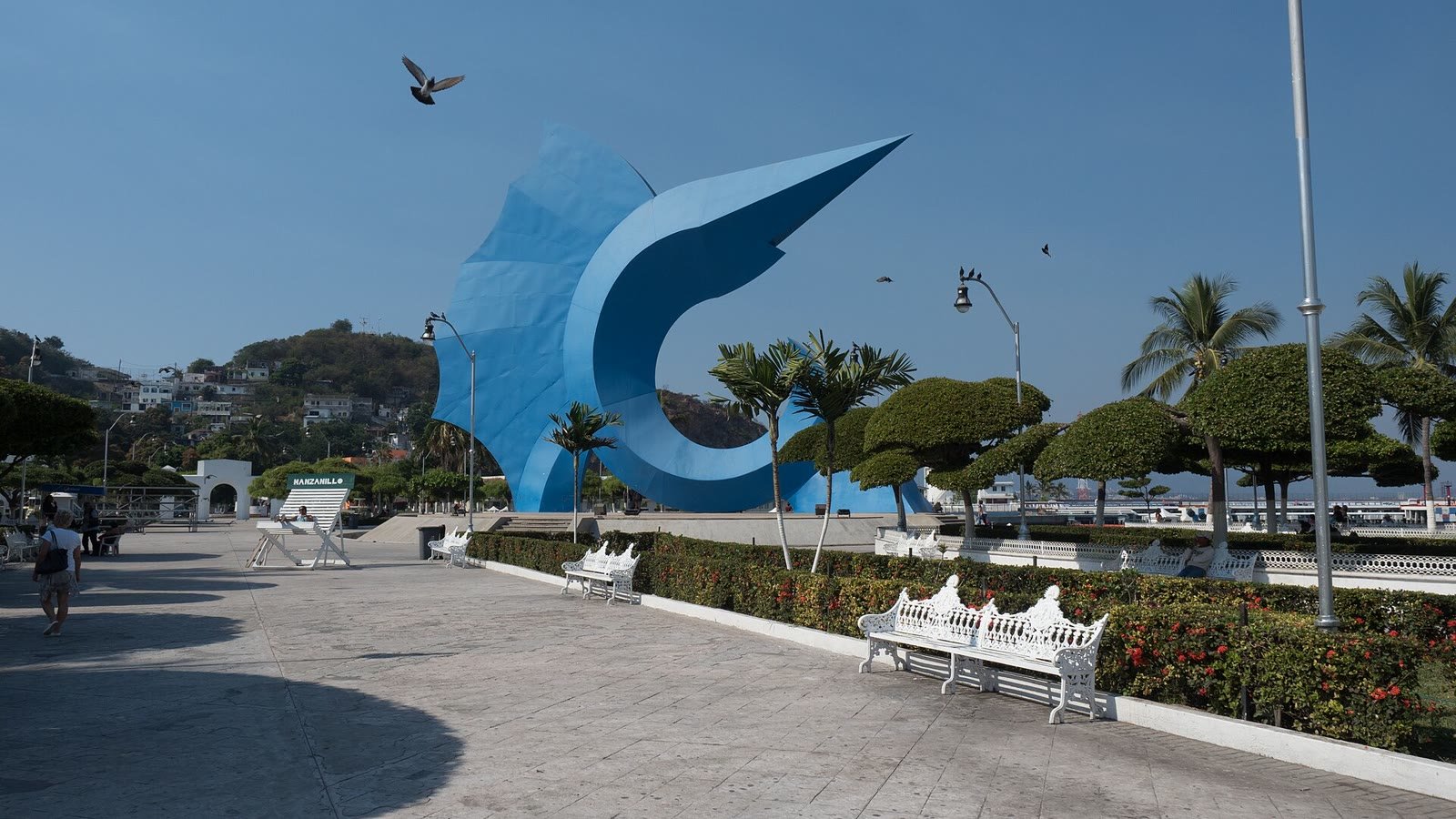 The Sailfish monument on the waterfront of Manzanillo, Colima