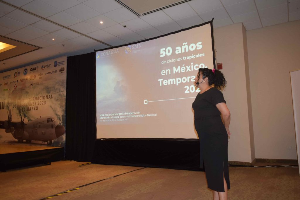 M. en C. Alejandra Méndez Girón, Coordinadora General del SMN en el XVIII Seminario Internacional de huracanes 2023