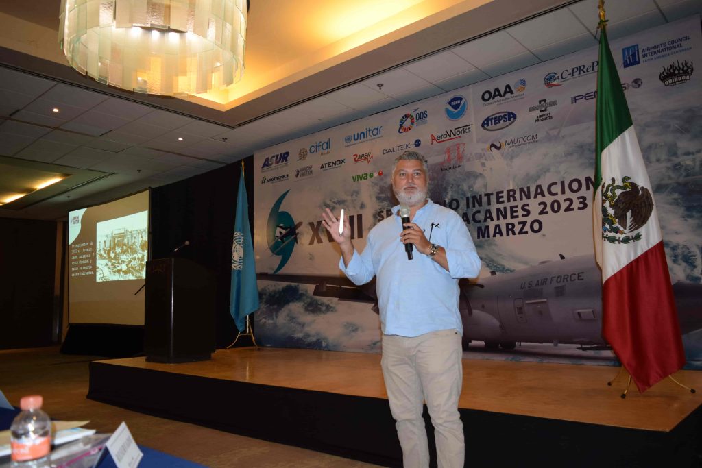 El Ing. Fernando Loría, director de Hurricane Solution en el XVIII Seminario Internacional de Huracanes 2023